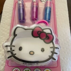 Hello Kitty Pink Cosmetic Pouch With Lip Glosses